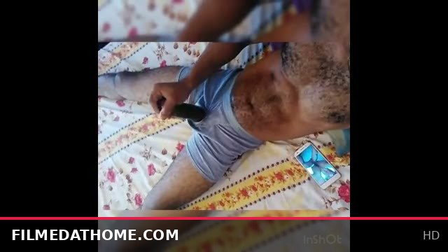 Amateur Horny Teen Jerking Off His Black Cock While Watching Porn on Phone